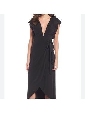 Misa los angeles braided wrap dress Sz XS maxi black NWT msrp $216 A1